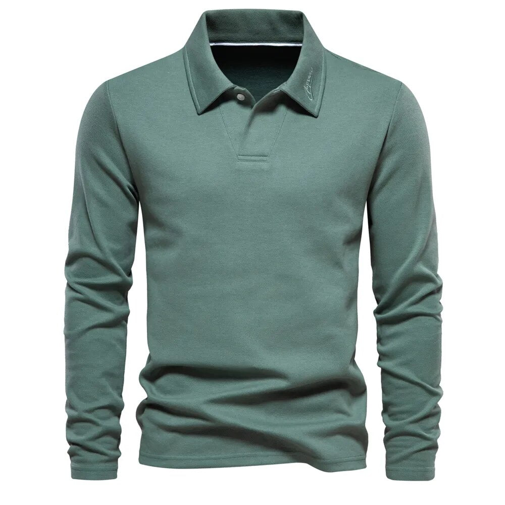 Casual polo jumper for men – Long sleeves - Stylish and Comfortable