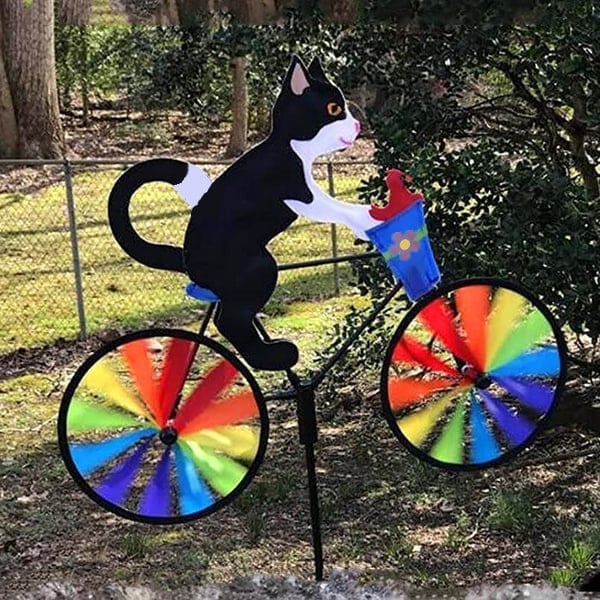 Cat Bicycle Wind Spinner