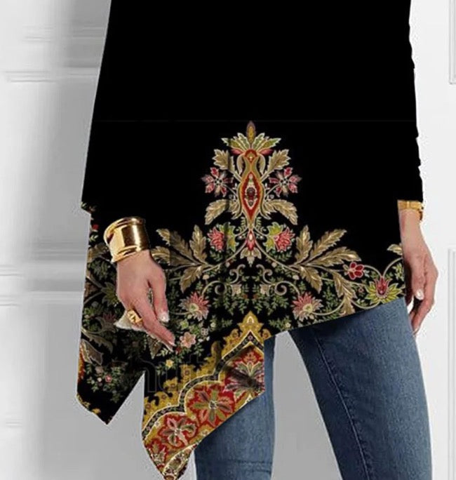 Cato - Cool Black Long-Sleeved Top