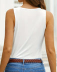 Celeste – Elegant Plus Size Tank Top with V-Neck and Wave Hem