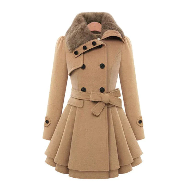 Chantelle – Stylish Trench Coat with Vegan Fur