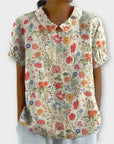 Charlotte | Floral Cotton and Linen Blouse