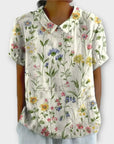 Charlotte | Floral Cotton and Linen Blouse