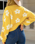 Charming Cosy Ladies' Sweater with Flowers and Fantasy Sleeves