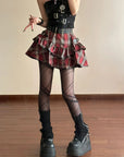 Checked Mini Skirt with Ruffles - Kennedy