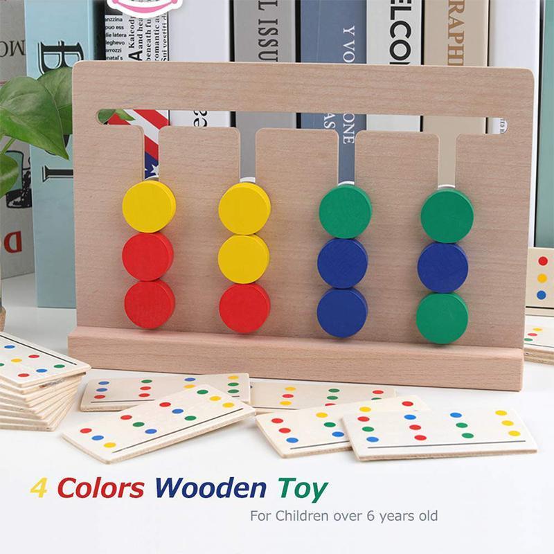 Children's Education - Wooden Four-Colour Sliding Puzzle for Motor Skills
