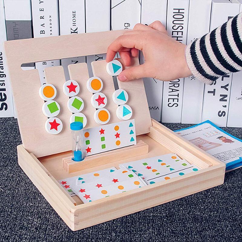 Children's Education - Wooden Four-Colour Sliding Puzzle for Motor Skills