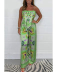 Christel - Printed Spaghetti Strap Trousers, 2-Piece Set