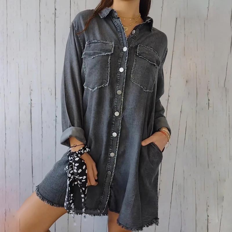 Christiane - Trendy Oversized Denim Blazer