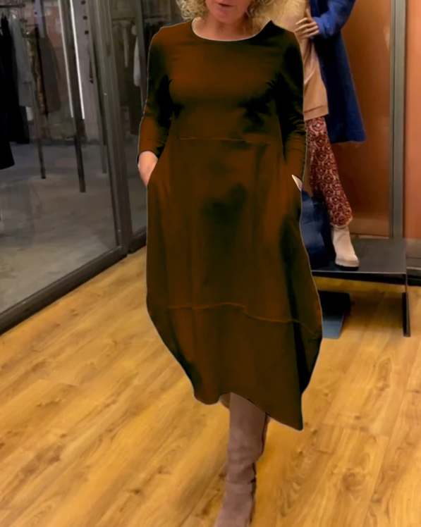 Cla - Black Midi Dress with Pockets