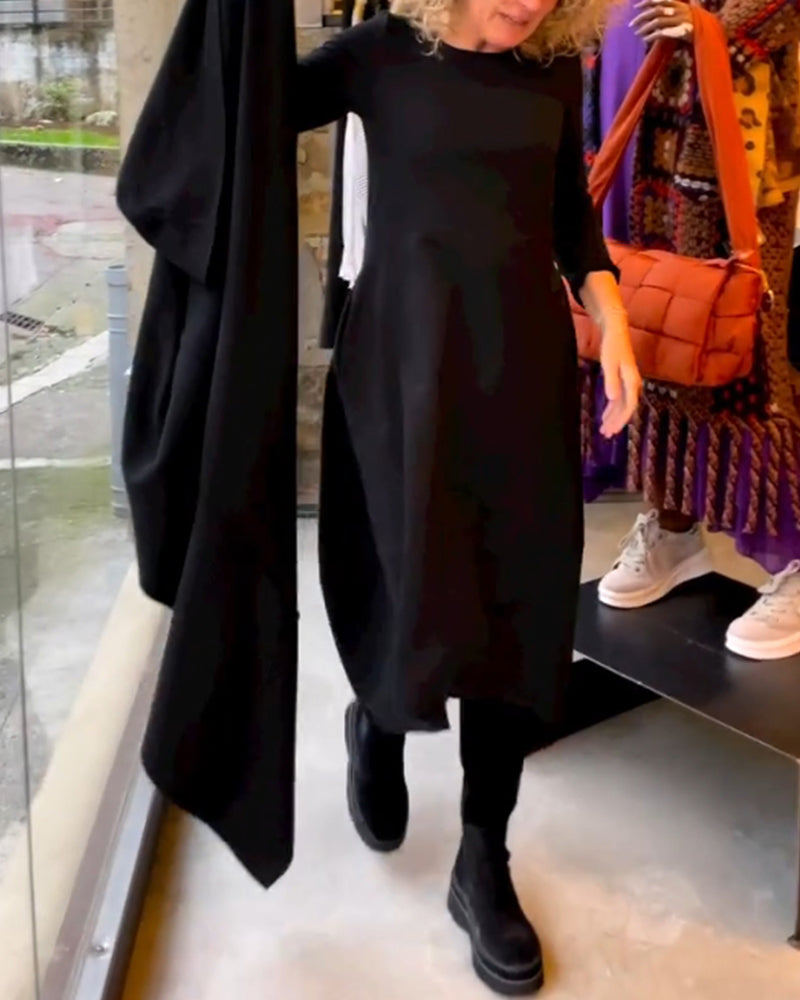 Cla - Black Midi Dress with Pockets