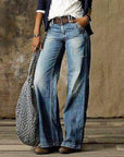 Classic High-Waist Jeans with Wide Legs - Karla