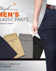 Classic Men's Trousers with Good Elasticity