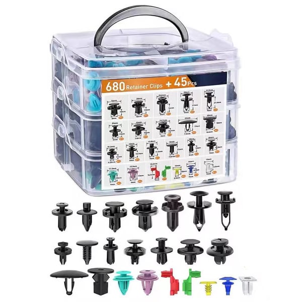 ClipMaster – 725 Piece Auto Retaining Clips and Removal Tools for Fasteners