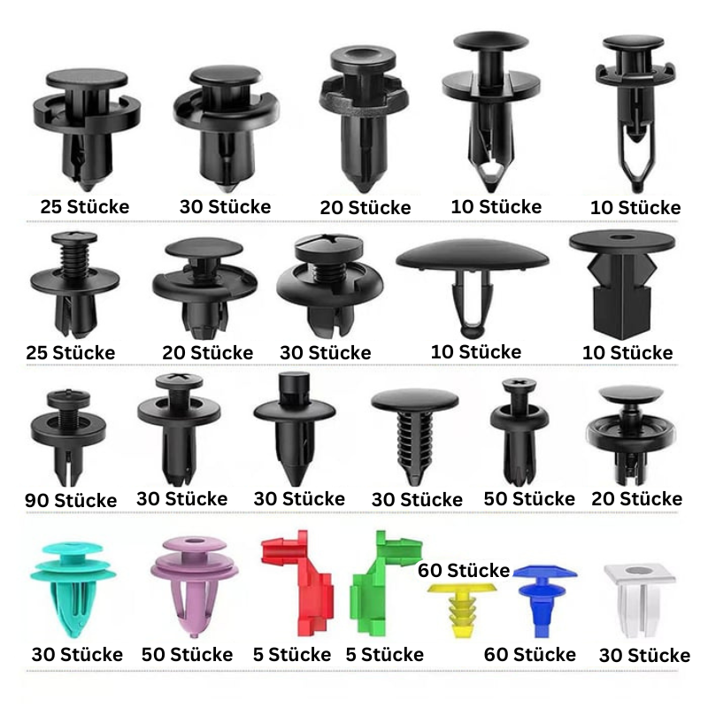 ClipMaster – 725 Piece Auto Retaining Clips and Removal Tools for Fasteners