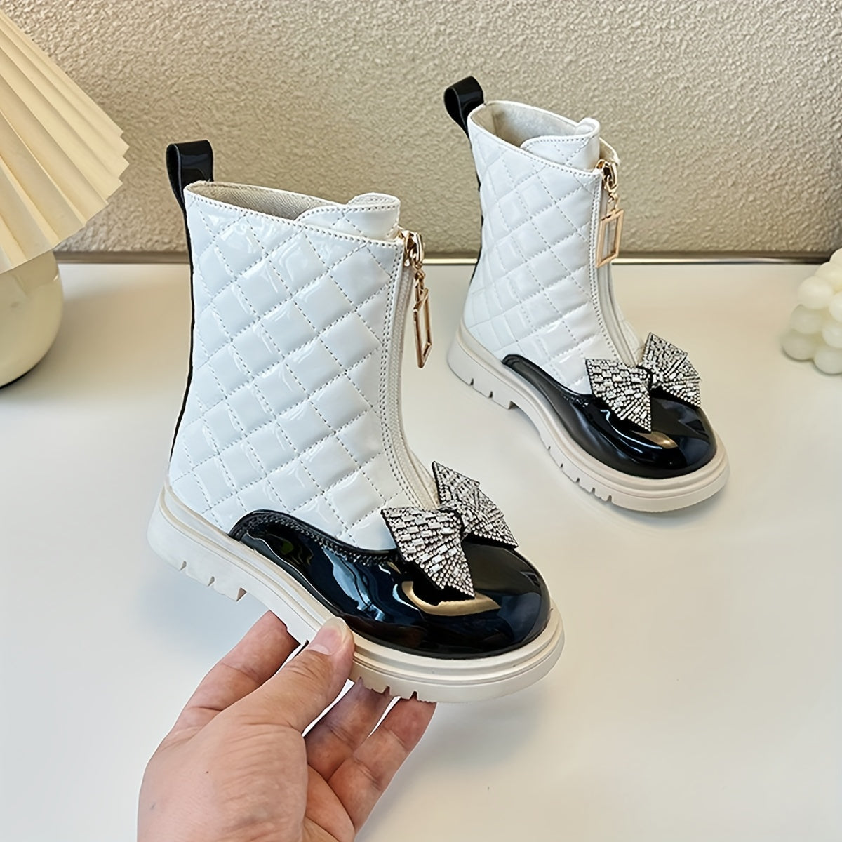 Coleen Girls' Ankle Boots with Decorative Bow and Zip - Strik Ankle Boots