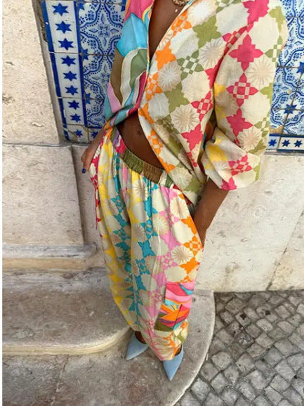 Colourful Ladies' Clothing Set for Summer