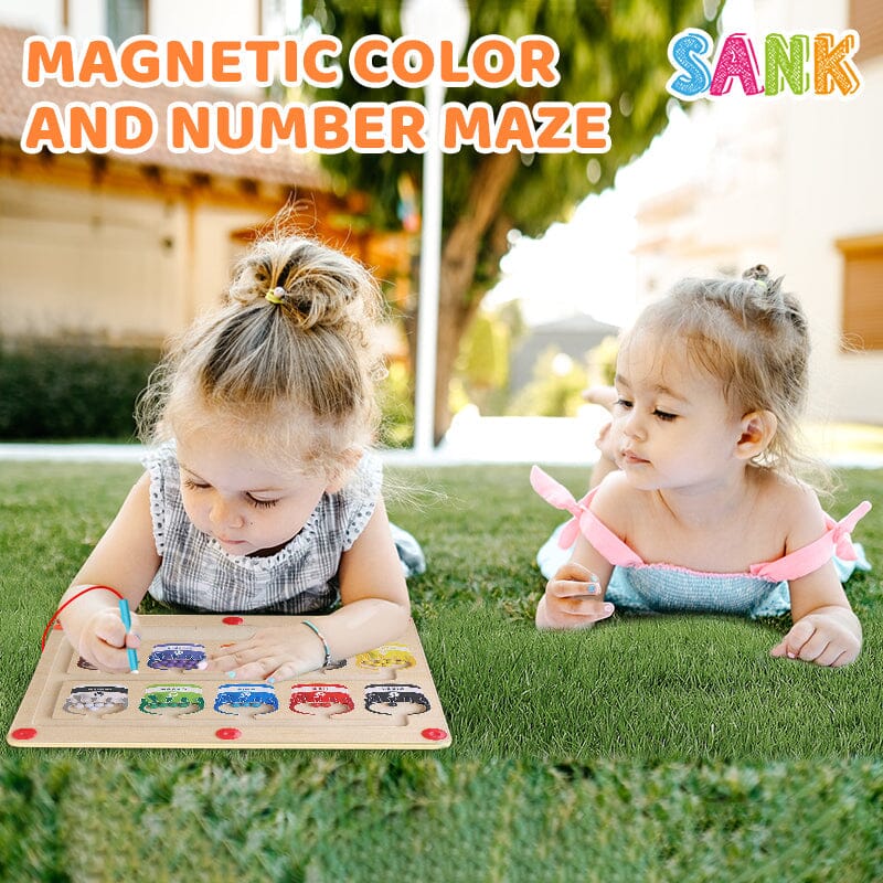 ColourfulMagnets - Wooden Magnetic Colour and Number Puzzle for Children