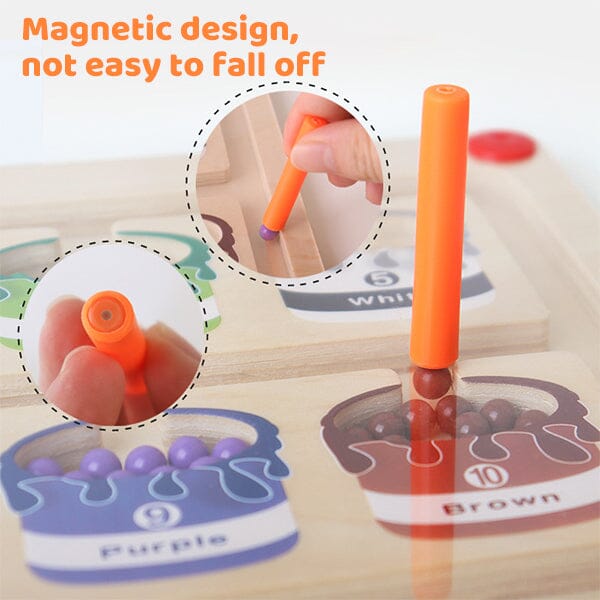ColourfulMagnets - Wooden Magnetic Colour and Number Puzzle for Children