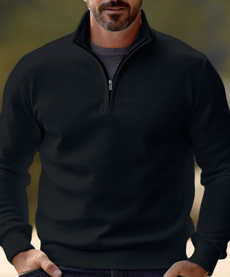 Comfortable Men's Sweater with Quarter Zip - George