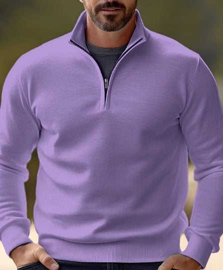 Comfortable Men's Sweater with Quarter Zip - George