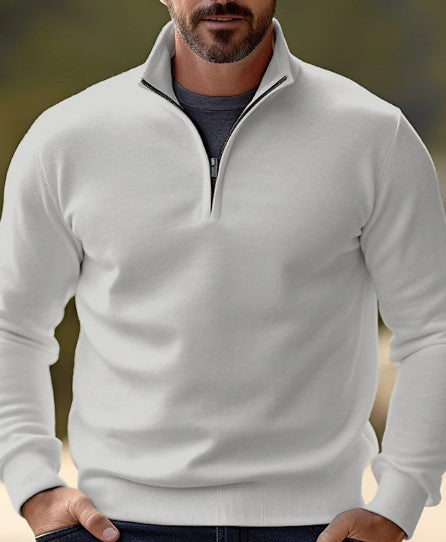 Comfortable Men's Sweater with Quarter Zip - George