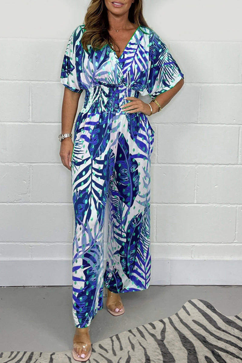 Comfortable, casual jumpsuit with floral print - Alice
