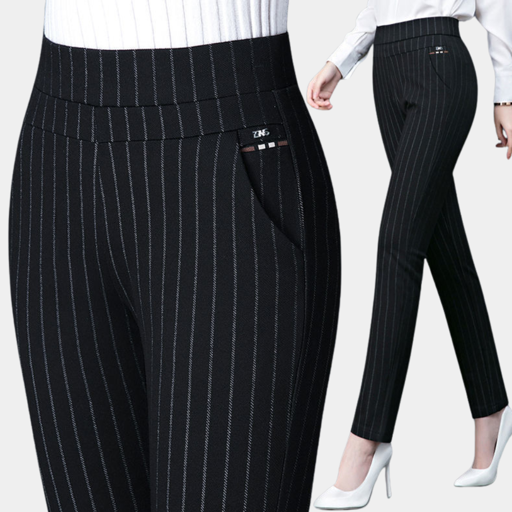 Comfortable ladies' stretch trousers with a high waist