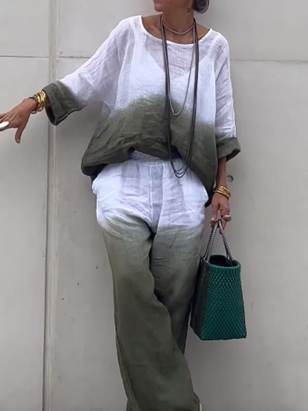 Cotton and Linen Women's Clothing Set - Berryl