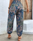 Crescentia - Boho Shirred Waist Long Trousers