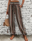 Crescentia - Boho Shirred Waist Long Trousers