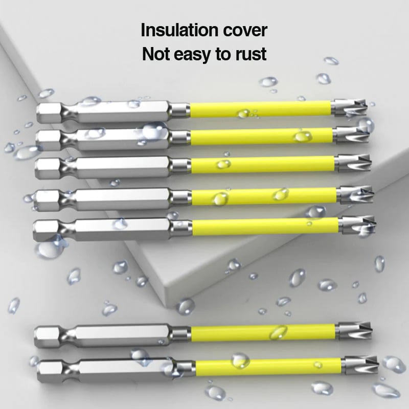 Cross and Slotted Screwdriver Bits for Electricians (5 Pieces)