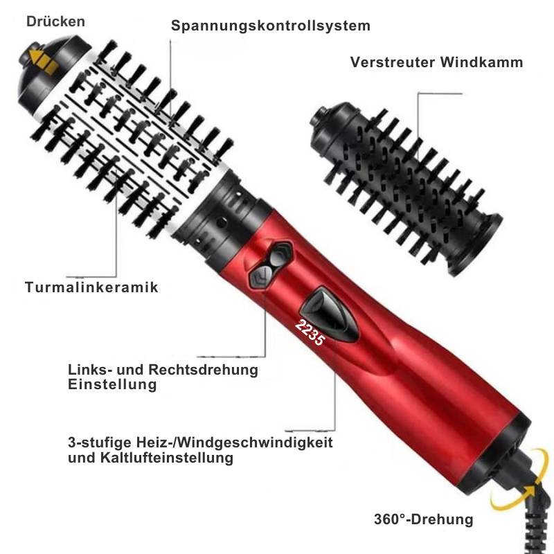 CurlFlow – 2-in-1 Hot Air Styler and Rotating Hair Dryer