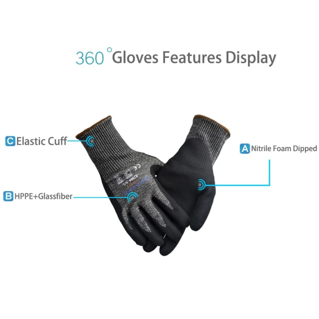 Cut-Resistant Work Glove | HPPE, Fibreglass, Nitrile Palm