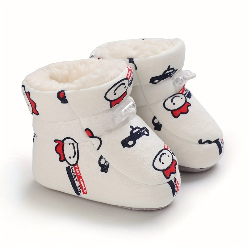Cute Comfortable Slip-On Fleece Booties for Baby Boys and Girls - Happie