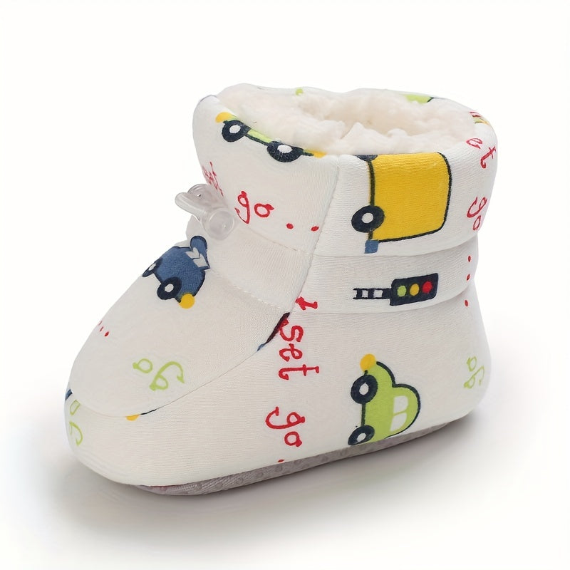 Cute Comfortable Slip-On Fleece Booties for Baby Boys and Girls - Happie