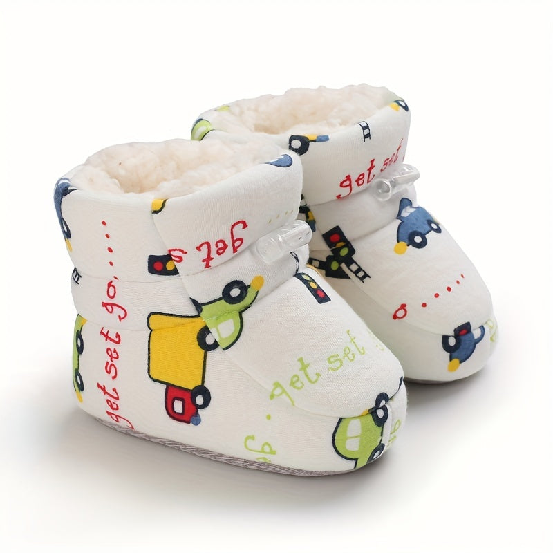 Cute Comfortable Slip-On Fleece Booties for Baby Boys and Girls - Happie