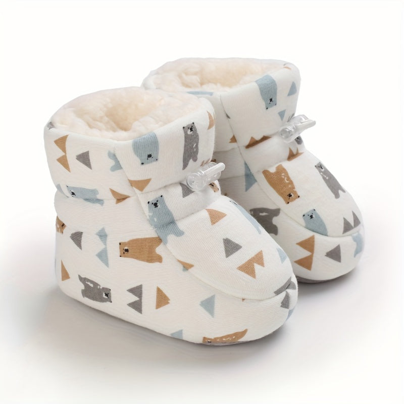 Cute Comfortable Slip-On Fleece Booties for Baby Boys and Girls - Happie