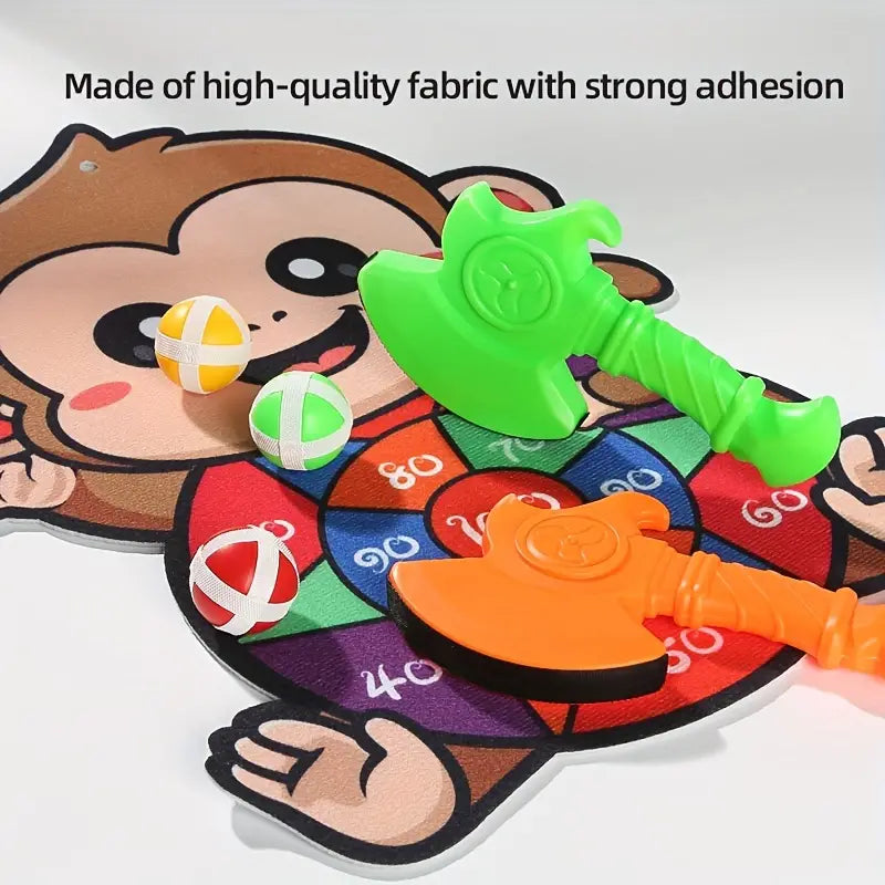Cute Monkey Dartboard Set | Creative Cartoon Animal Target Game | Educational Parent-Child Interactive Toy with Sticky Balls &amp; Shafts
