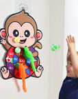 Cute Monkey Dartboard Set | Creative Cartoon Animal Target Game | Educational Parent-Child Interactive Toy with Sticky Balls & Shafts