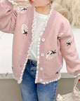 Cute cardigan with strawberry print for girls - Estella