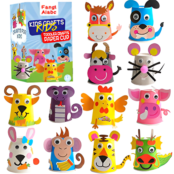 DIY 3D Paper Cups Sticker Set