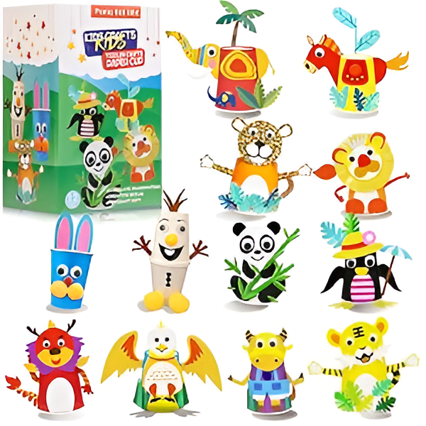 DIY 3D Paper Cups Sticker Set