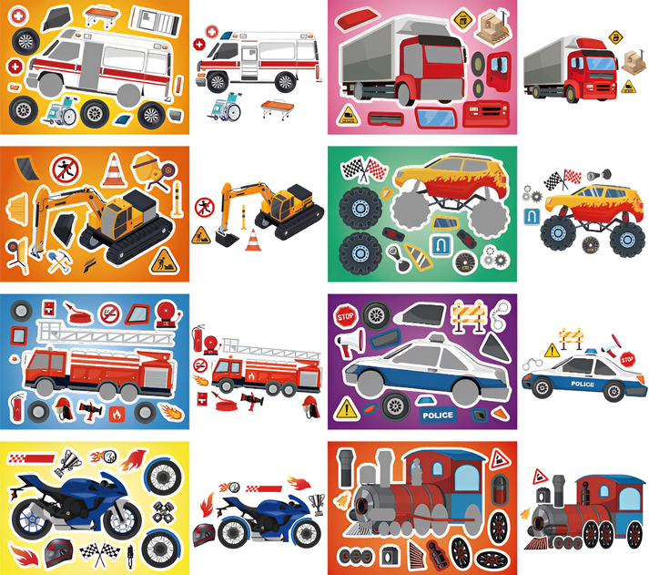 DIY Vehicle Puzzle Stickers | Unleash Creativity with Colourful Transport Fun