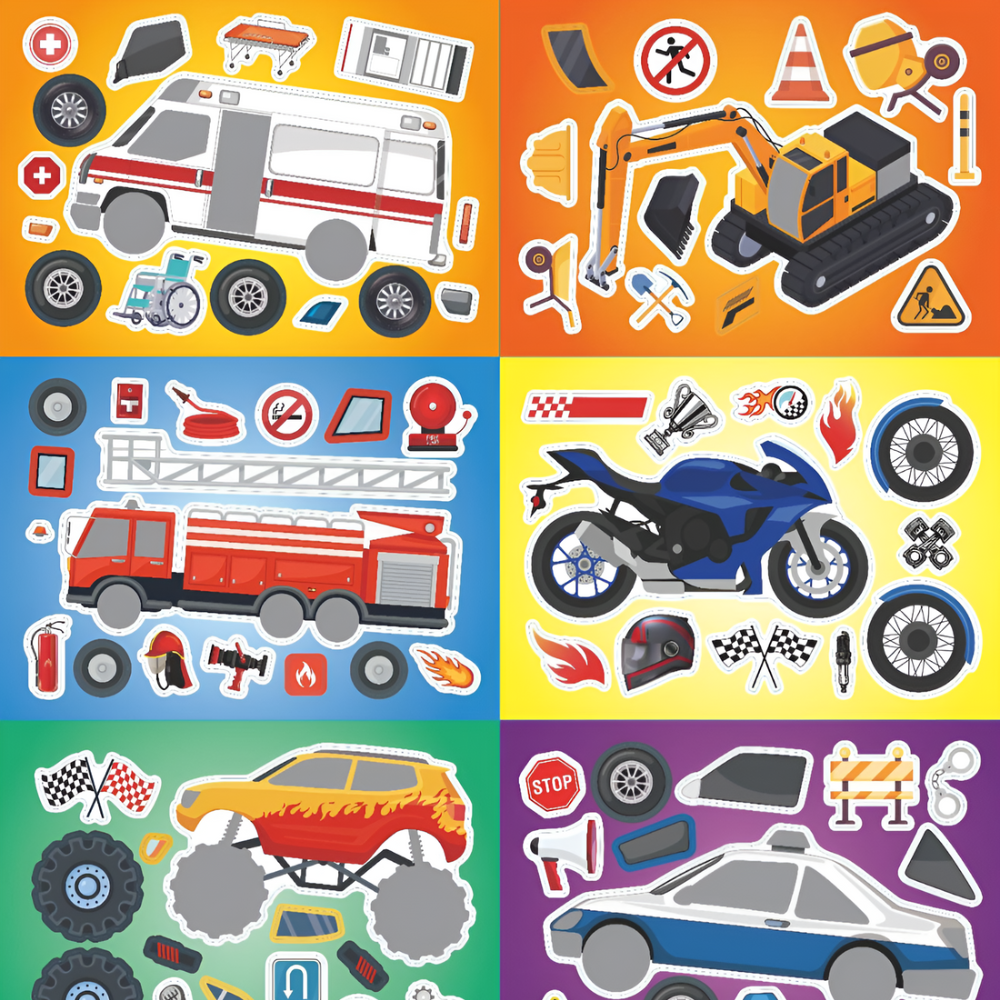 DIY Vehicle Puzzle Stickers | Unleash Creativity with Colourful Transport Fun