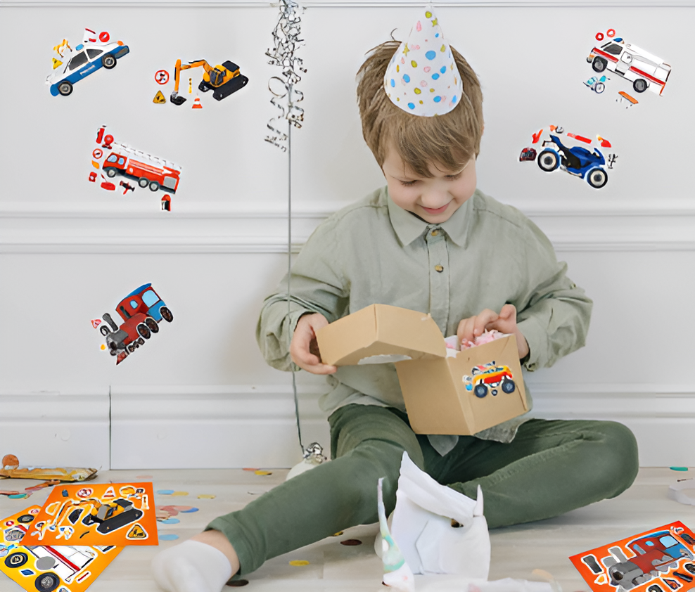 DIY Vehicle Puzzle Stickers | Unleash Creativity with Colourful Transport Fun
