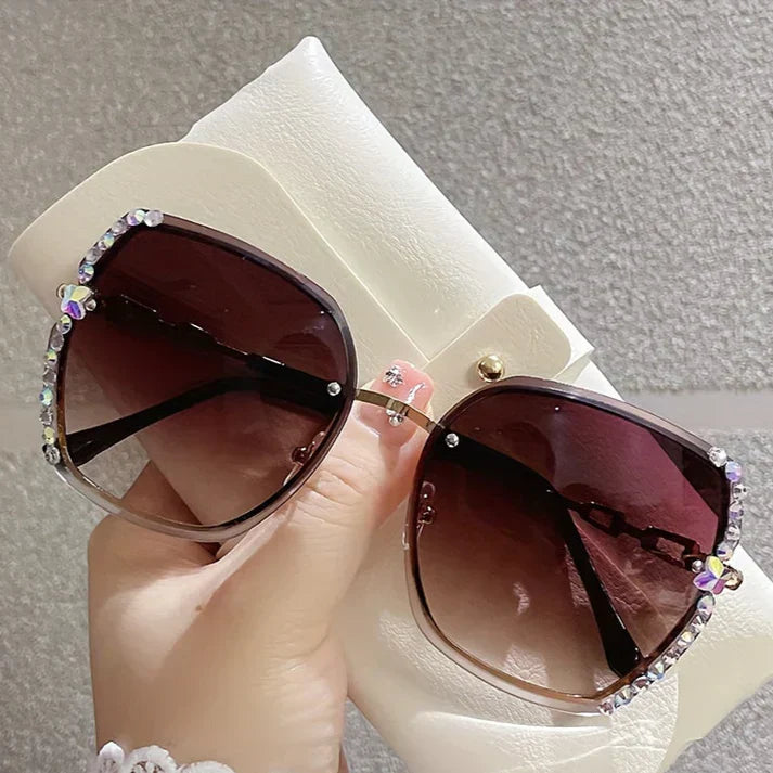 Dalis – Rimless Sunglasses with Sparkling Crystals