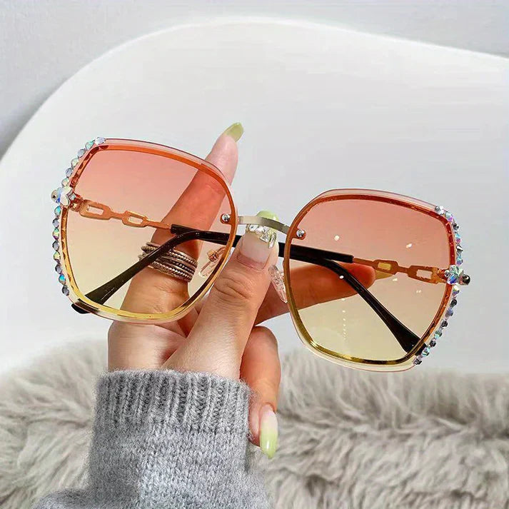 Dalis – Rimless Sunglasses with Sparkling Crystals
