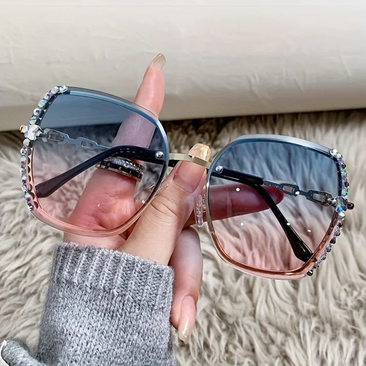 Dalis – Rimless Sunglasses with Sparkling Crystals