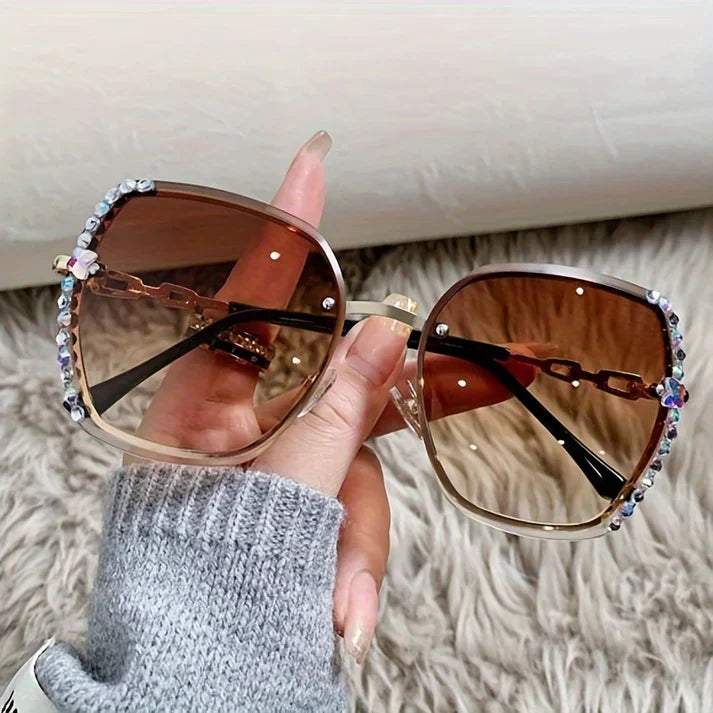 Dalis – Rimless Sunglasses with Sparkling Crystals